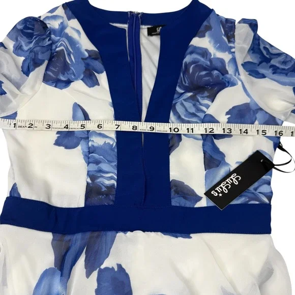 LULUS Blossom Buddy Blue Floral Print Plunge V-Neck Maxi Dress Size Medium - Picture 13 of 14